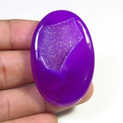 Natural Onyx Agate Cabs 44x29mm Purple onyx Oval Geode Gemstone 59cts OND-1715 - Image 1 of 4