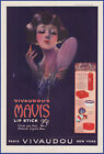 Vintage 1922 VIVAUDOU MAVIS Paris Lip Stick Lady Vanity Mirror Art 20's Print Ad