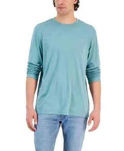 *NUEVO* Camiseta Alfani Alfatech Para Hombres Manga Larga Cuello Redondo Grande Azul Aceite/Verde Nueva con Etiquetas - Imagen 1 de 2