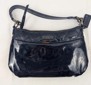 Coach Poppy Liquid Gloss Groovy Convertible Cobalt Blue Patent Leather Hobo Bag - Bild 1 von 3
