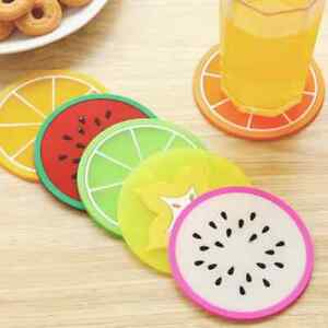 NEW 6 Piece Coaster Set ( Silicone ) Fruit Slices