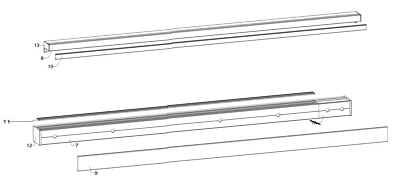 GU-ITALIA Binario GU 923 confezione profili per scorrevole a libro col. ARGENTO - Immagine 1 di 4