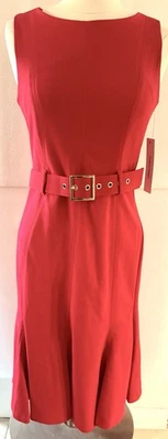 Calvin Klein Women's Sleeveless Knee-Length Dress Red Size 6 - Image 1 of 4