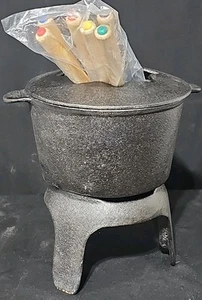 Kenny Loggins cast iron fondue set LR - Picture 1 of 5