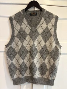 Chaleco Suéter De Colección Brooks Brothers Para Hombres Talla M Gris Lana Alpaca Argyle Usado en Excelente Condición - Imagen 1 de 3