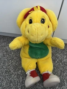 Peluche marioneta de mano vintage Barney el dinosaurio 12" BJ amarillo cuerpo completo 1994❤️ - Imagen 1 de 6