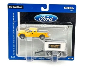 1/64 Ford F-150 Yellow Pickup Truck With Chase Farm Systems Pup Grain Trailer - Picture 1 of 1