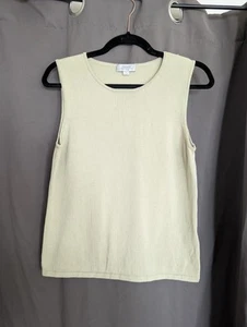Débardeur femme Tahari Arthur S Levine taille 14 vert clair en coton de soie - Photo 1/4