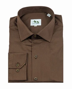 Wear Sierra Top Shelf Men's Turkish Cotton Long Sleeve Button Up Shirt in Brown - Picture 1 of 6