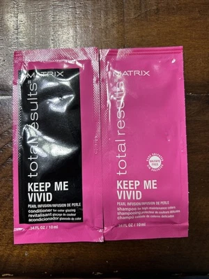 Matrix Total Results Keep Me Vivid Shampoo/Conditioner Sample Pack .34oz- NEW - Image 1 of 2