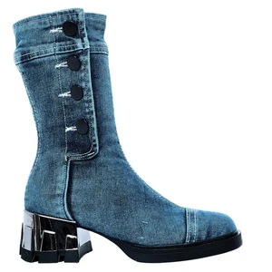 Denim Boots Shoes, Handmade Women's Sports Boots,Women's Sexy Boots,Birthday Gif - Picture 1 of 20