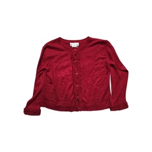 Vintage Florence Eiseman Girls Cardigan Red Size 6 Knit Acrylic - Picture 1 of 3