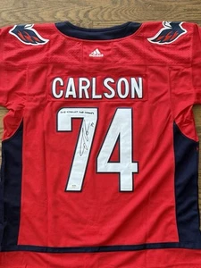 John Carlson Signed Washington Caps Jersey Insc “2018 Stanley Cup Champs” PSA - Picture 1 of 3