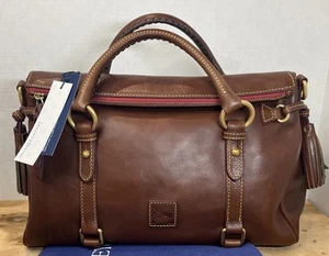 Dooney & Bourke Florentine Leather Satchel Bag Chestnut Large 8L940 CS New - Picture 1 of 15