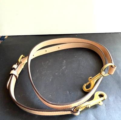 Vtg COACH Taupe. 46" Leather strap only.BRASS Clasps Size Adjuster.NEVER USED  - Image 1 of 4