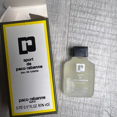 Sport de paco rabanne Eau De Toilette Mini Minaiture 0.17 5 ML Para Homens VINTAGE - Imagem 1 de 4