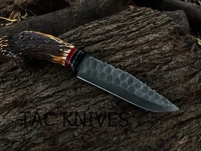 Cuchillo Bowie Hecho a Mano Personalizado con Cuerna Real Querida Foto 1 de 4