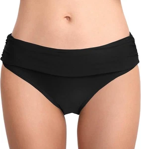 Women's Bathing Suit Bottoms Full Coverage Black 2XL Swimsuit Brief - Picture 1 of 4