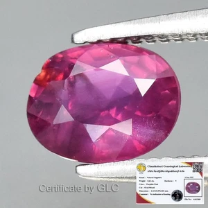 ๐ GLC CERTIFIED* 0.62ct Natural Purplish Pink Sapphire - Unheated, Mozambique - Picture 1 of 5
