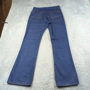 Vintage 70s JC Penney Jeans Boy 20 Reg 30x31 Blue Flared Western Talon 42 Zipper - Picture 1 of 22