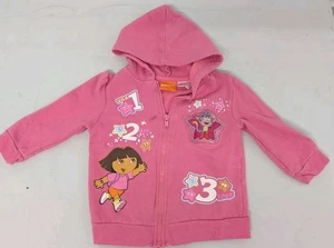 Dora the Explorer & Boots Hoodie 3T Jacket 2008 Nickelodeon Pink LIGHTS UP~W2 - Picture 1 of 7