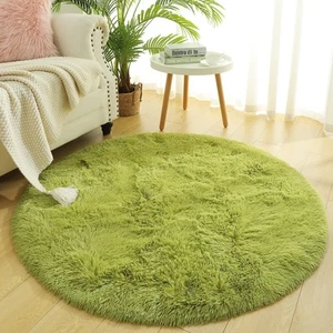 Fluffy Round Area Rugs for Girls Bedroom, 4x4 Feet Shaggy Circle Area Rug for... - Picture 1 of 7