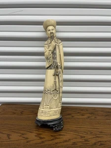 Hermosa figura vintage de resina asiática con base rota - Imagen 1 de 8