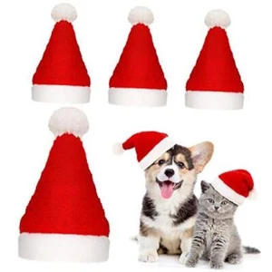 4 Pieces Dog Santa Hat Christmas Pet Hats Pet Costumes for Dogs Cats Christmas - Picture 1 of 8