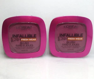 L'OREAL INFALLIBLE 24 HR FRESH WEAR-BLUSH 15 LEGENGARY BERRY SET OF 2 - Picture 1 of 3