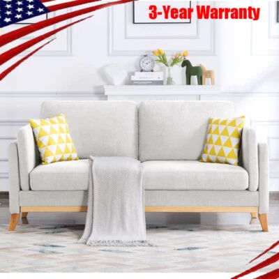 72.4in Classic Sofa Couch W/2 Pillow Upholstered Cushion Loveseat Lounge Chairs - Image 1 of 4