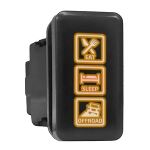 EAT SLEEP OFFROAD - Orange Backlit Push In Switch 1.54"x 0.83" (Fit: Toyota) - Picture 1 of 6