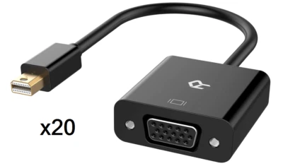 [Lot of 20] Mini DisplayPort (Thunderbolt) to VGA Adapter/Converter - Image 1 of 2