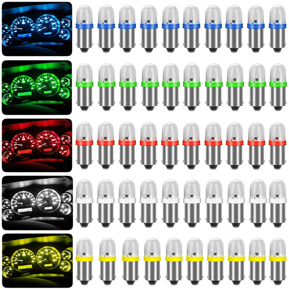 10pcs BA9S 1895 H6W 53 57 Bayonet LED Light Bulbs Car Interior Dome Map Lamp 12V - Image 1 of 4