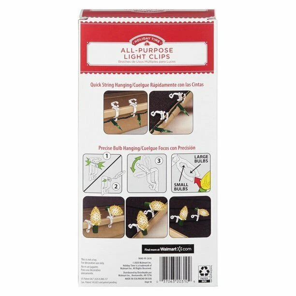 Holiday Time All Purpose Light Clips - 100 Pieces
