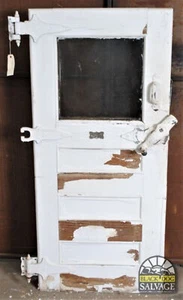 Icebox or Refrigerator Door, Antique, Salvaged BA Stevens, 1894-1916 w Window - Picture 1 of 12