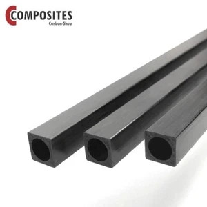 Carbon-Vierkant-Rohr 8.0x8.0 x 1000 mm (mit runder Bohrung 6.0 mm) CFK - Bild 1 von 1