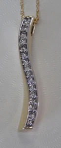 Ladies 14K Yellow Gold W/ White Rhodium Highlights 1/2 Ct Diamond Necklace, 5.0g - Picture 1 of 7