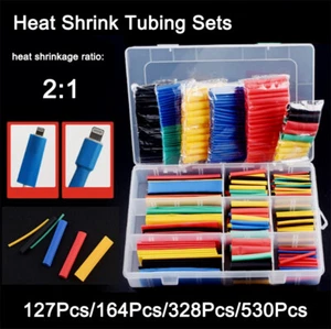 127Pc 164Pc 328Pc 530Pc Heat Shrink Tubing Tube Heat Shrink Wrap Cable Sleeve - Picture 1 of 14