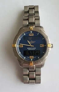 Titanio Breitling Aerospace F 56062 digital y analógico azul oscuro - Imagen 1 de 11