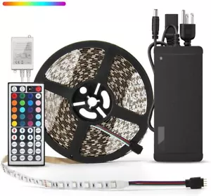 32.8ft RGB LED Strip Light Kit 600 LEDs Adhesive LED Tape Light for Home Decor - Picture 1 of 12
