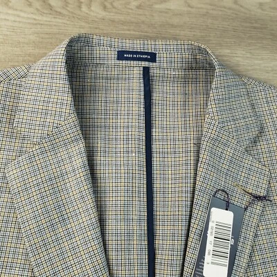 Stafford Sport Coat Men's 50R (Measures 48) Wool Poly Linen 2 Btn Soft Shoulders - Image 1 of 4