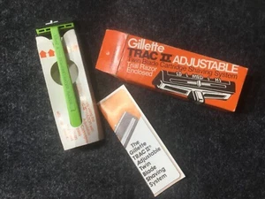 Neu alter Lagerbestand Vintage Gillette Trac 2 Trac II verstellbarer Doppelklingenrasierer - Bild 1 von 6
