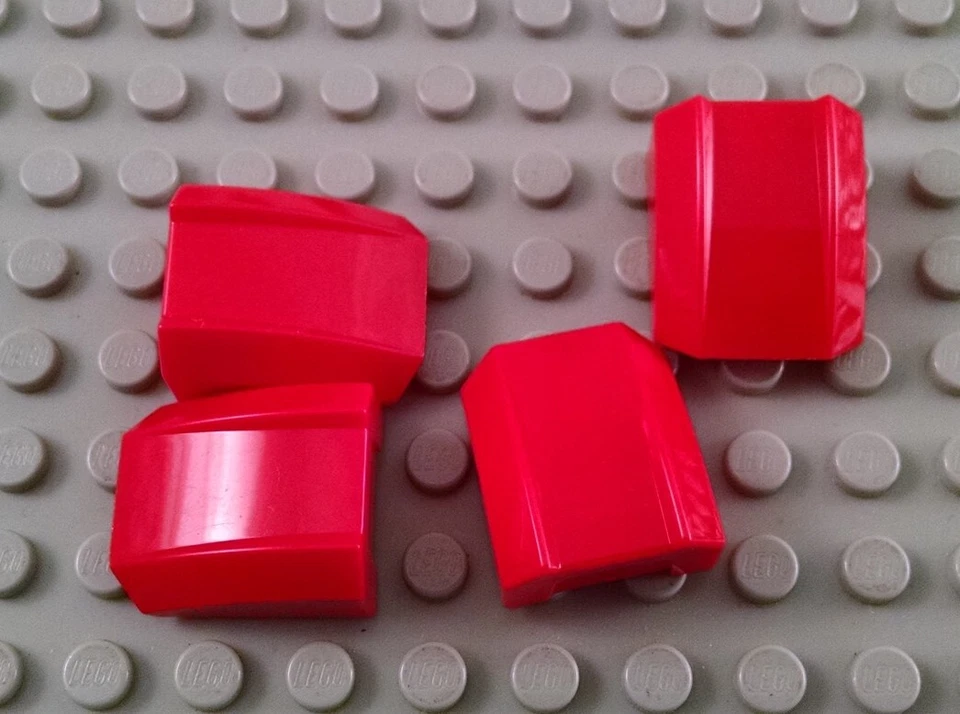 LEGO Lot of 4 Red 2x2 Curved Smooth Engine Brick Pieces - Image 1 of 1