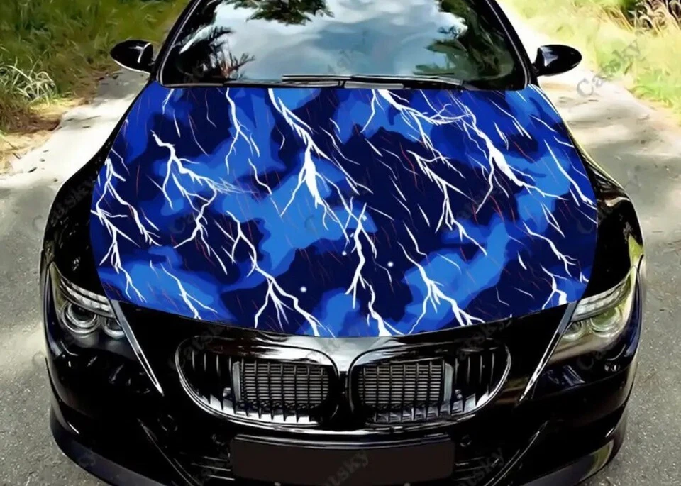 Envoltura de capucha de camuflaje; calcomanía de coche de camuflaje; envoltura de capucha Lightning; calcomanía de ajuste universal Foto 1 de 1