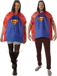 Rubie's Superman Poncho Festival Hero Unisex Showerproof Poncho One Size - Picture 1 of 24