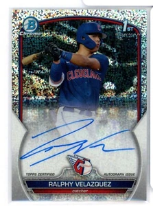 2023 Bowman Chrome Draft RALPHY VELAZQUEZ 1st Speckle Refractor Auto RC #d/71 - Picture 1 of 2