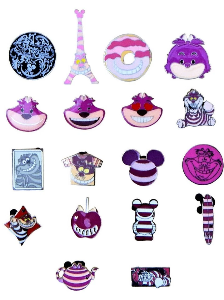 Juego de 5 prendedores temáticos de gato de Cheshire surtidos aleatoriamente de prendedores comerciales de Disney nuevos Foto 1 de 1
