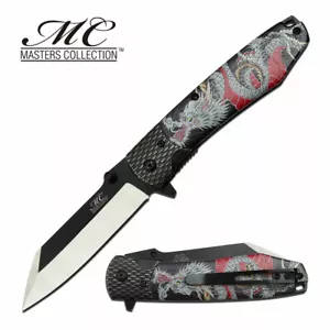 MASTERS COLLECTION MC-A048BK MC-A048BL MC-A048RD SPRING ASSISTED KNIFE DRAGON - Picture 1 of 6