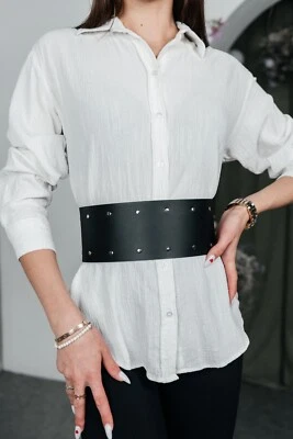 Genuine Leather waist belt, Black waist belt, waist harness belt, Wide waist - Image 1 of 4