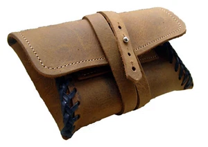 Tabak-tasche Tabakbeutel Farbe hellbraun neu Wickelband Drehertasche Echtleder - Bild 1 von 3